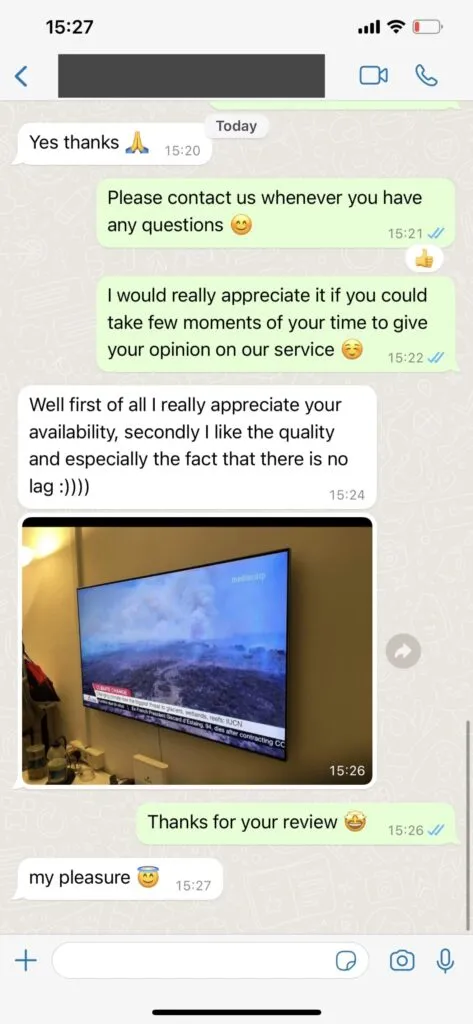 Real Iptvmiami customer chat satisfaction on WhatsApp 2